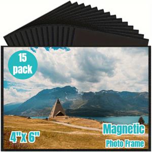 TEMU 4X6 Inches, Pack of 15, Magnetic Photo Pocket, Refrigerator Magnetic Photo Frame, Holds 4 X 6 Inches Photos,