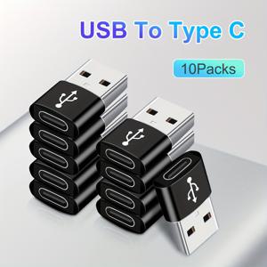 TEMU HengYe 10-Pack USB to Type-C 어댑터, OTG 케이블 컨버터, 매트 플라스틱 마감, 수-암, 최대 480Mbps 빠른 데이터 전송, Apple Watch, AirPods, iPhone, iPad, Samsung S23 호환 - 배터리 불필요