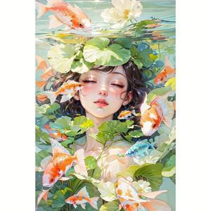 TEMU DIY 다이아몬드 페인팅 키트: 애니메이션 스타일 벽 장식, 40x70cm (15.7x27.5인치), 라운드 다이아몬드 모양, 아크릴 (PMMA) 소재