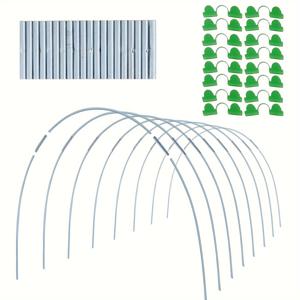 TEMU 25개 정원 후프 DIY 성장 터널, 녹 방지 유리 섬유 지지 프레임, 높은 정원 침대, 정원 원단, 그물, 식물 그늘 천, 줄 덮개, DIY 식물 지지 정원 말뚝