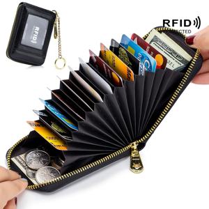 TEMU RFID 신용 카드 소지자, 캐주얼 멀티 컴파트먼트 지갑, 심플 지퍼 어라운드 카드 케이스|카드지갑|지갑