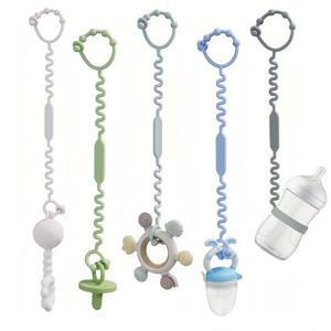 TEMU 아기 Teether 장난감 하네스 - 3/5pcs 실리콘 조정 가능한 아기 젖꼭지 클립, 유모차, 자동차 좌석, 교수형 바구니, 유아용 침대, 경비원, BPA 무료, 할로윈, 추수 감사절 및 크리스마스 선물용 유아 병 하네스|휴대용유모차