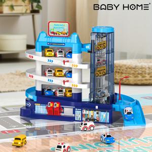 TEMU 4-Car Garage Building Parking Lot Toy Set - 완벽한 선물 유아 남아 & 여아 - 익스프레스 자동차, 구급차, 경찰차 & 학교 버스 비틀 포함! 할로윈 크리스마스 선물