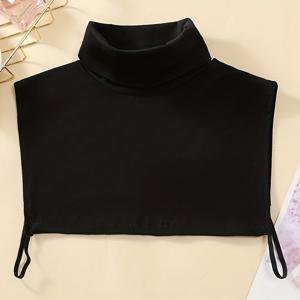 TEMU 터틀넥 따뜻한 거짓 칼라 블랙 니트 가짜 칼라 캐주얼 분리형 하프 셔츠 블라우스 Dickey Collar For Women