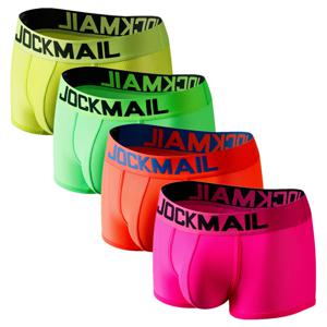 TEMU 4pcs JOCKMAIL 남성 패션 섹시 네온 저허리 메시 통기성 남성 속옷 여름 파이버 퀵 드라이 박서 브리프 스포츠 체육관 반바지 신축성 있는 트렁크 속옷