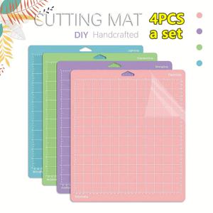 TEMU 4pcs, 커팅 플로터 커팅 매트, 12x12 인치/30x30cm, 4개의 그립 중 하나, DIY 공예 및 종이 조각에 적합, 작업 표면 보호