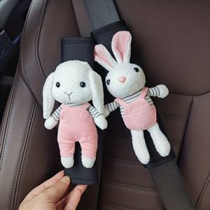 TEMU 카 시트 벨트 커버 어깨 패드 카툰 귀여운 RRabbit 통기성 보호 차 액세서리 여성 소녀