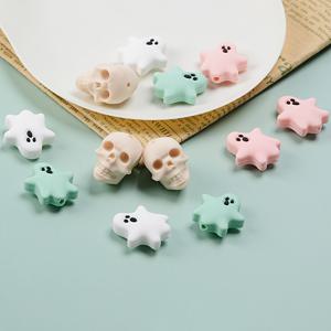 TEMU 12pcs 할로윈 테마 장식용 실리콘 비즈 고스트 스컬 참스 크리에이티브 DIY 보석 제작 용품