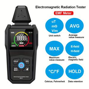 TEMU EMF 미터 디지털 컬러 스크린 가정용 전자기장 EMF 검출기 휴대용 전자기장 방사선 테스터