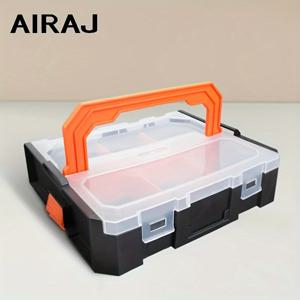 TEMU 2pcs/3pcs AIRAJ 다기능 도구 상자, 분리형 및 쌓을 수 있는 전기 도구 보관함, 나사 소형 부품 정리함, 뚜껑이 있는 플라스틱 보관함