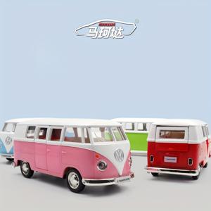 TEMU MAKEDA VOLKSWAGEN T1 버스 1:36 스케일 합금 장난감 자동차, 당겨서 움직이는 액션 & 문 개폐 기능 - 어린이를 위한 완벽한 할로윈 선물