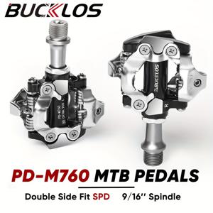 TEMU BUCKLOS PD-M760 자전거 잠금 페달 SPD 9/16'' 초경량 방수 자전거 페달, 방진 양면 자동 잠금 MTB 페달, 자전거 부품