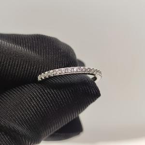 TEMU 에터널스 어스 모아사나이트 하프 에터니티 밴드, 0.1ct 합성 실리콘 카바이드, 925 스털링 실버, 18K 골드 도금 패션 반지 여성용, 고급 약혼 & 결혼 주얼리, 사이즈 조절 가능