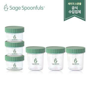 [세이지스푼풀]이유식용기 2종(NEW 유리 180ml 3P+NEW 유리 120ml 3P)/유리 이유식