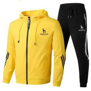 하이킹  남자 HAZZYS Tracksuit 카디건 자켓 바지 Sportwear 세트 패치 워크 스포츠 정장 캐주얼 남성 땀