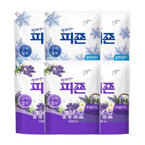 피죤 섬유유연제 리필 블루비앙카, 2.3L, 3개 + 바이올렛가든, 2.3L, 3개