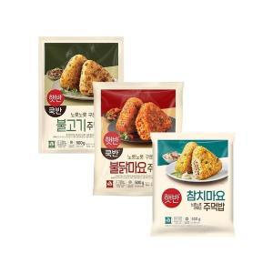 [CJ제일제당]햇반 쿡반 주먹밥 500g 불고기 x1개+불닭마요 x1개+참치마요 x1개