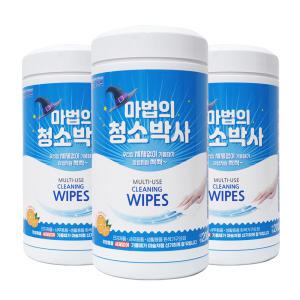 마법의 청소박사 200매 3통 집안 청소 할때 청소포 크리너 밀대 청소용물티슈