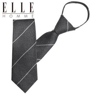 [ELLE HOMME (엘르옴므)][ELLE HOMME] 엘르옴므 실크 지퍼/자동 넥타이-펜슬 그레이 7cm