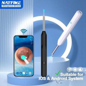 NATFIRE Wireless Ear Wax Remover Luminous Otoscope Cleaner 1296P HD Visual Sticks Mini Health