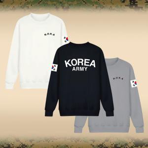 ROKA 로카 군인 군용 아미 특양면 맨투맨 기모 무지 빅사이즈 남여공용 소량 1장부터가능 [단체로고티]