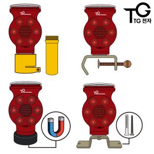 TG전자 태양광 LED 경광등 태양열 경고등 쏠라 점멸등 멧돼지 고라니 퇴치기 TG-E101