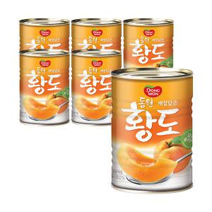 동원 황도 복숭아 슬라이스, 400g, 6개