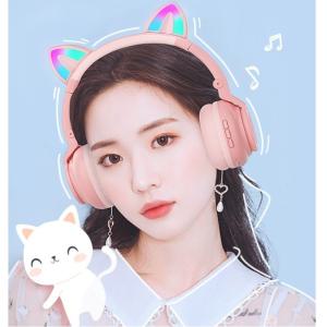 LED 고양이 헤드셋 블루투스 헤드폰 어린이 초등 유아