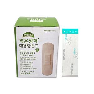 밴드골드 일회용 밴드 일반형 100매입 반창고 73mmX18mm 대용량 반창고 상처보호 살균소독제 함유 상처소독