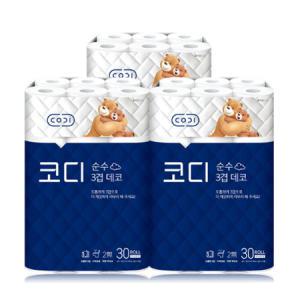 코디 순수 3겹 데코 30M 30롤 x 3팩