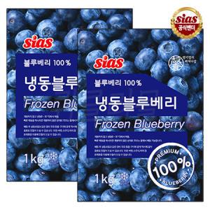 시아스 냉동 블루베리 1kg 2개 + 드라이아이스 1개