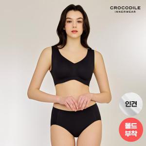 [크로커다일] 인견 크레오라 몰드부착 감탄브라+팬티세트 블랙 CDW3N44_T