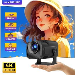 Magcubic HY320 미니 네이티브 720P 안드로이드 11 4K 프로젝터 300ANSI Wifi 6 BT5.0 시네마 야외 휴대용