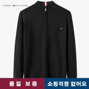 타미힐피거 니트 집업 가디건 레귤러핏 TMMY-1221 검정색