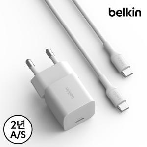 [벨킨] 25W USB-C PD 3.1 PPS 초소형 고속 충전기 1M 케이블 포함 WCA012B6 아이폰16 갤럭시 아이패드