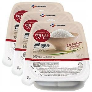 무료배송- CJ)큰햇반 300g(사각) x 20개 국산 햅쌀 정수 물 고슬고슬 찰진 밥 가압 살균