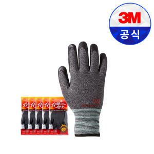 3M 슈퍼그립 핫 5개입 안전 코팅 겨울 작업 기모 털 장갑