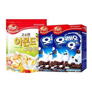 포스트 고소한아몬드 후레이크, 620g, 1개 + 오레오 오즈, 500g, 2개