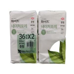 화이트 네이처포레 울트라슬림 중형36p x 2팩