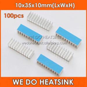 WE DO HEATSINK 알루미늄 IC DIP 방열판 라디에이터, 전도성 접착제 전사 테이프 적용, 100 개, 10x35x10mm