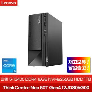 ThinkCentre Neo 50t Gen4 12JDS06G00 인텔 i5-13400 램 16GB NVMe256GB HDD1TB 프리도스 데스크탑 컴퓨터