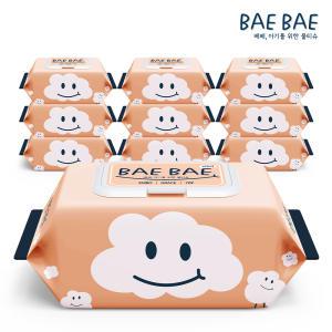 BAEBAE(베베) 아기물티슈 GRACE 70gsm 캡형 70매 x 10팩 / 엠보싱 물티슈 / 고평량