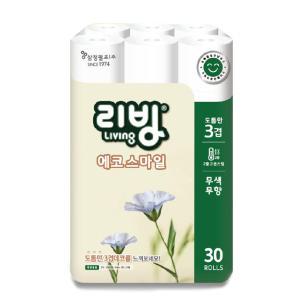 삼정펄프 리빙 에코스마일 3겹 22m 30롤 x 1팩 /화장지/휴지