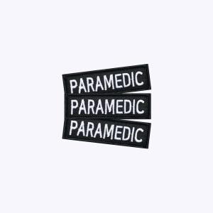 PARAMEDIC 검정+흰색 BW72 - 소방 구조 안전 응급구조 안전사 오버로크 벨크로 마크 약장 와펜 자수