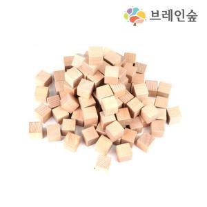 쌓기나무-원목(2.5cm 100피스) + 원목큐브 100개