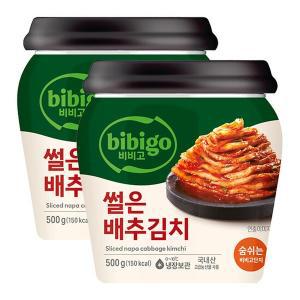 [신세계라이브쇼핑]비비고/썰은배추김치500G(용기)/2개