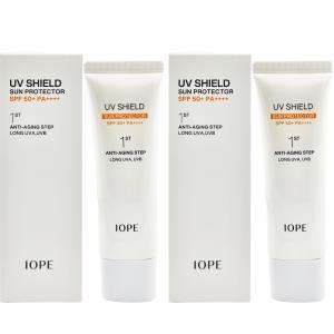 아이오페 UV 쉴드 선 프로텍터 SPF50+ PA++++ 50ml x2개 안티에이징 선크림 c2-1