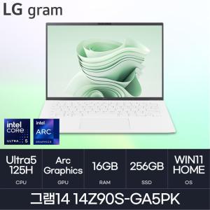 LG전자 14인치 2024 그램 14Z90S-GA5PK (W11/D5-16GB/256GB) HMC