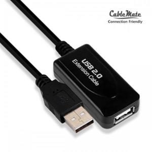 CableMate USB2.0 연장 리피터 케이블 5M 무전원 IAR2505 신호증폭 확장 거리연장 480Mbps속도 캐스케이드