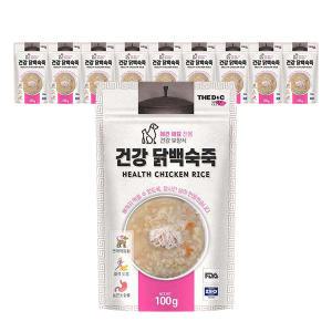 [소비기한 임박] 더독 간편건강 애견애묘용 닭백숙죽, 100g, 10개